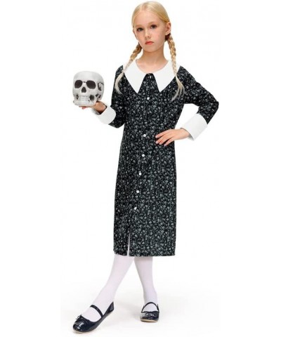 Girls Halloween Peter Pan Collar Button Down Vintage Black Dress 4-12 Years $29.48 Kids' Costumes