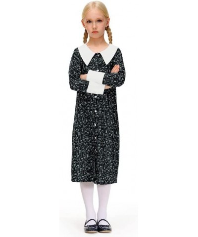 Girls Halloween Peter Pan Collar Button Down Vintage Black Dress 4-12 Years $29.48 Kids' Costumes