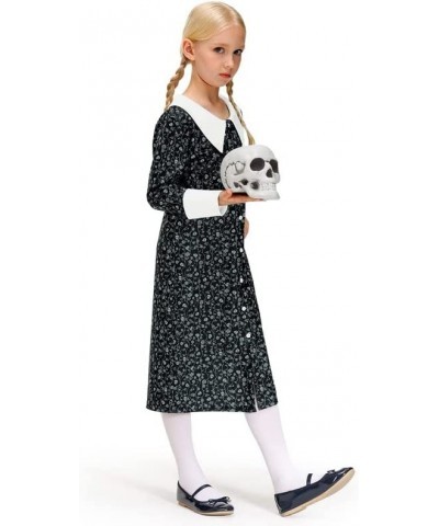 Girls Halloween Peter Pan Collar Button Down Vintage Black Dress 4-12 Years $29.48 Kids' Costumes