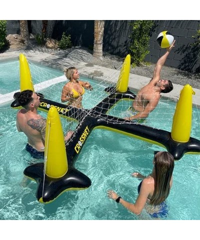 Inflatable H2O 4-Way Inflatable Volleyball Net for Adults & Family - Volleyball Net Pool Game - Quick Assemble and Portable -...