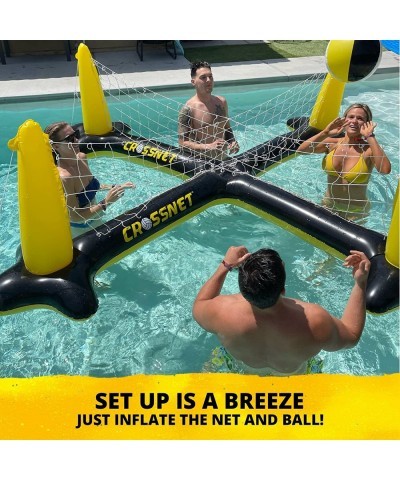 Inflatable H2O 4-Way Inflatable Volleyball Net for Adults & Family - Volleyball Net Pool Game - Quick Assemble and Portable -...