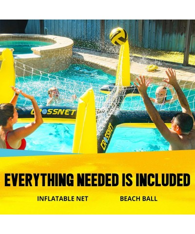 Inflatable H2O 4-Way Inflatable Volleyball Net for Adults & Family - Volleyball Net Pool Game - Quick Assemble and Portable -...