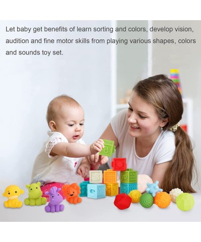 Baby Toys 0-6 to 12 Months Toddler Bath Toys Age 1-4 Sensory Toys Stacking Blocks Textured Multi Ball Set Infant Learning Mon...