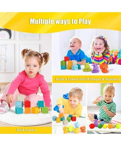 Baby Toys 0-6 to 12 Months Toddler Bath Toys Age 1-4 Sensory Toys Stacking Blocks Textured Multi Ball Set Infant Learning Mon...