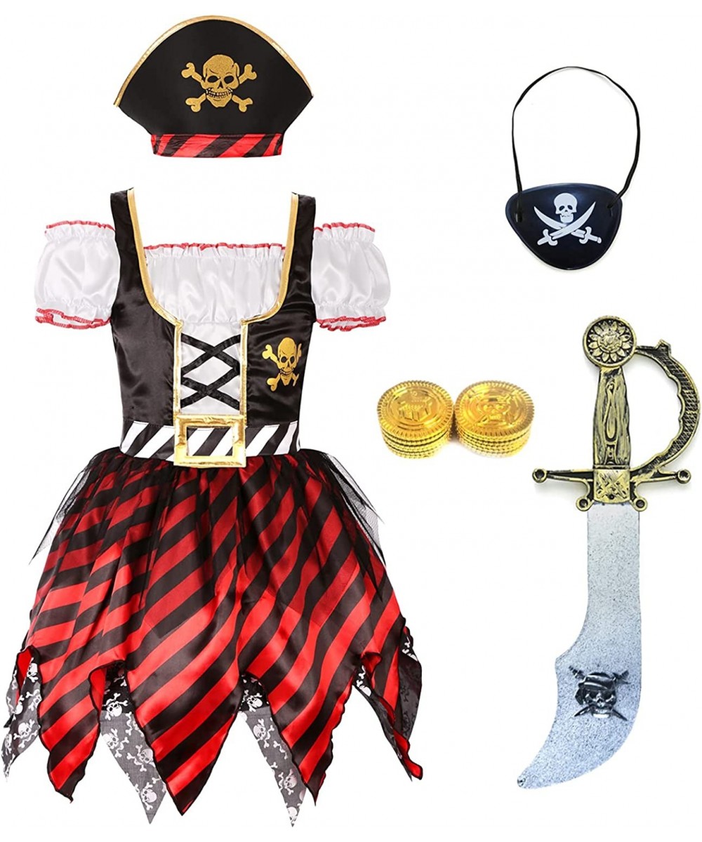 Girl Pirate Princess Costume Halloween Party Dress Up with Toys $34.61 Kids' Costumes