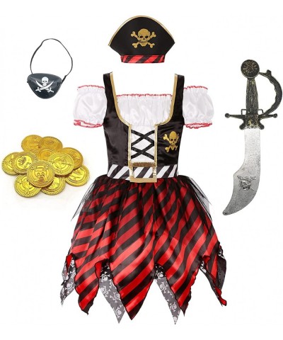 Girl Pirate Princess Costume Halloween Party Dress Up with Toys $34.61 Kids' Costumes