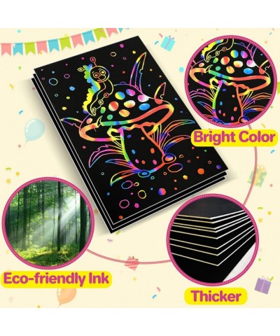 Scratch Paper Art Gifts: Rainbow Scratch Off Art-Craft Supplies Kits Pad for 3 4 5 6 7 8 Year Old Boys Girls Toys for Birthda...