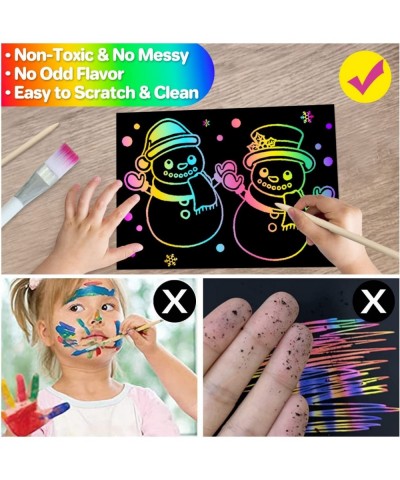 Scratch Paper Art Gifts: Rainbow Scratch Off Art-Craft Supplies Kits Pad for 3 4 5 6 7 8 Year Old Boys Girls Toys for Birthda...