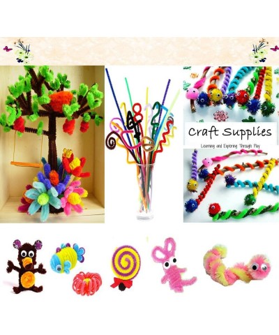 600 Pcs Craft Supplies Set - Pipe Cleaners Set Which Includes 200Pcs Chenille Stems 150Pcs Self-Sticking Wiggle Googly Eyes a...