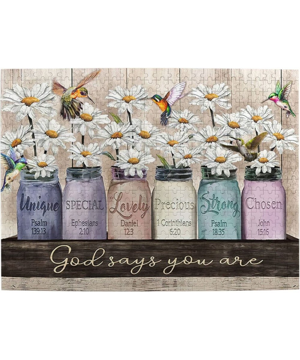 God Inspirational Jigsaw Puzzles Daisy Flower Motivational Jigsaw Puzzles for Adult and Teenagers Leisure Game Fun Toy Suitab...