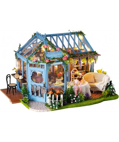 Dollhouse Miniature DIY House Kit Creative Room with Furniture for Romantic Artwork Gift-Rose Garden Tea House $69.63 Dollhouses