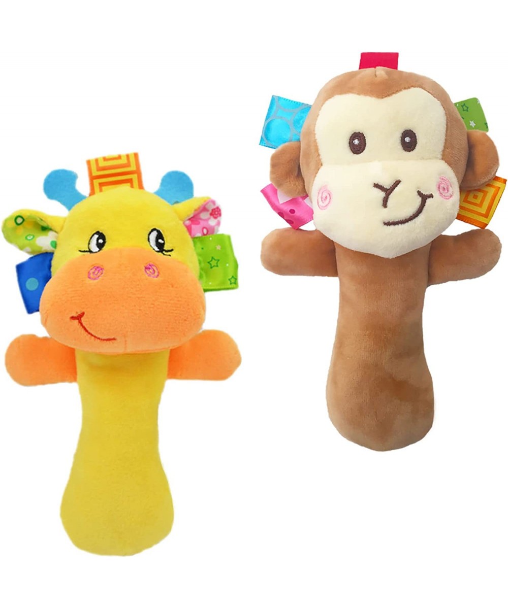 Cartoon Stuffed Animal Baby Soft Plush Hand Rattle Toys Infant Dolls - Giraffe and Monkey $17.66 Baby Rattles & Plush Rings