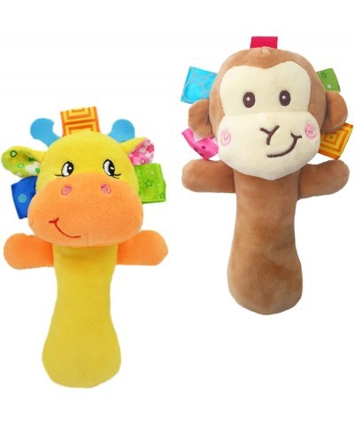 Cartoon Stuffed Animal Baby Soft Plush Hand Rattle Toys Infant Dolls - Giraffe and Monkey $17.66 Baby Rattles & Plush Rings