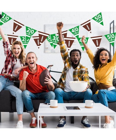 Football Party Supplies Football Paper Pennant Bunting American Football Theme Triangle Flags Banner for Birthday Party Decor...