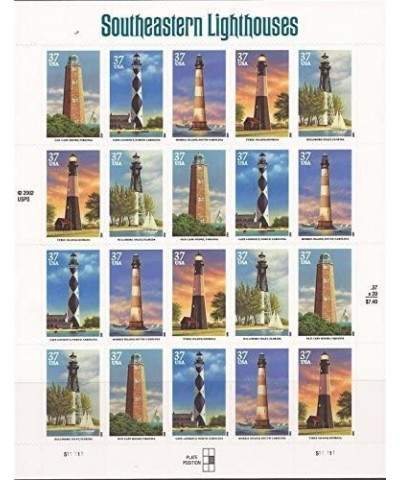 2003 SOUTHEASTERN LIGHTHOUSES 3791a Pane of 20 x 37 cents US Postage Stamps $43.19 Collectibles Display & Storage