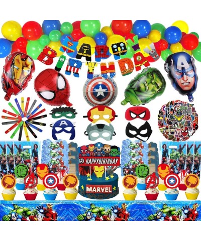 165Pcs Birthday Party Supplies - Party Decoration for 10 Kids Slap Bracelet Masks Foil Balloons Stickers Invitation Cards Bal...