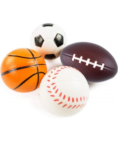 Mini Foam Sports Balls 24 Pack Balls for Kids Adults Mini Baseball Football Basketball Soccer Stress Ball Bulk Toy Little Big...