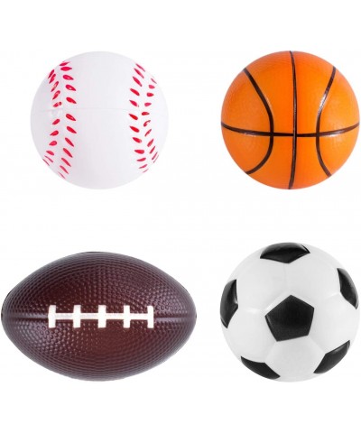 Mini Foam Sports Balls 24 Pack Balls for Kids Adults Mini Baseball Football Basketball Soccer Stress Ball Bulk Toy Little Big...