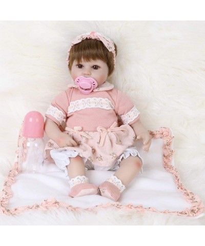 Reborn Baby Doll Realistic Silicone Vinyl Cute Headband Baby 16 inch Weighted Soft Body Lifelike Doll Gift Set for Ages 3+(Cu...