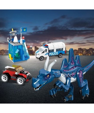 Jurassic Dinosaur Variants Velociraptor & Mutant Dinosaurs Animal World Attack City Police Station Building Sets Advent Calen...