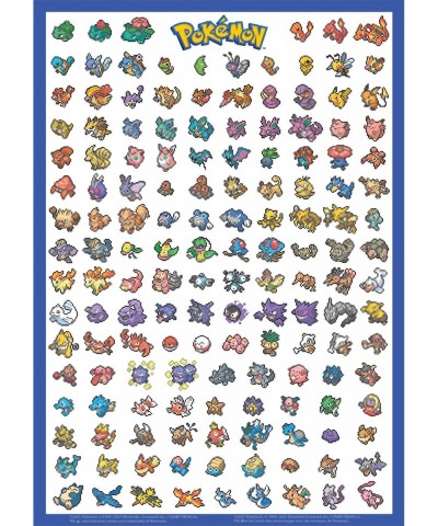 Retro Pixel Pokemon Chart - 500 Piece Jigsaw Puzzle $23.97 Jigsaw Puzzles