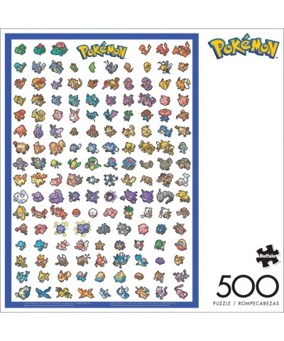 Retro Pixel Pokemon Chart - 500 Piece Jigsaw Puzzle $23.97 Jigsaw Puzzles