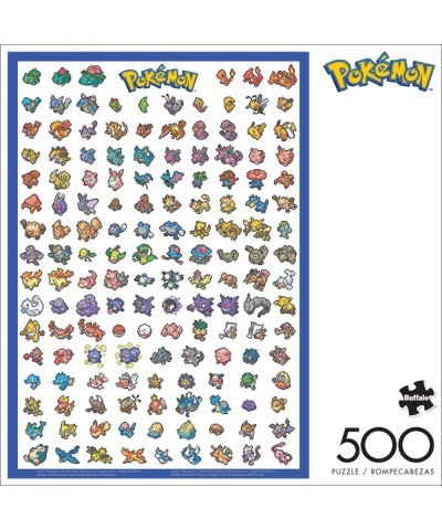 Retro Pixel Pokemon Chart - 500 Piece Jigsaw Puzzle $23.97 Jigsaw Puzzles