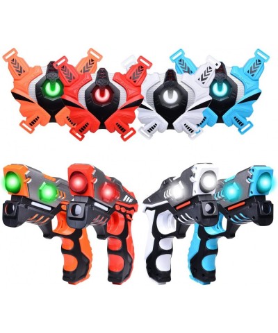 Laser Tag Guns Upgraded Version Ⅱ Infrared Laser Tag Guns with Vests 4 Pack for Kids Adults Indoor Outdoor Group Activity Bat...