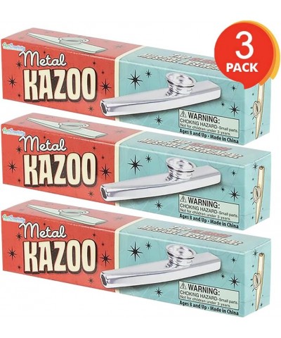 4.75 Inch Metal Kazoo - Set of 3 - Fun Humming Musical Instrument for Kids and Adults - Durable Music Toys - Cool Birthday Fa...