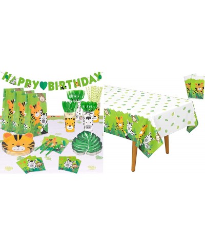 Jungle Theme Party Supplies Serve 24 with 2 More Tablecloths $54.39 Kids' Party Tableware