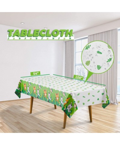 Jungle Theme Party Supplies Serve 24 with 2 More Tablecloths $54.39 Kids' Party Tableware