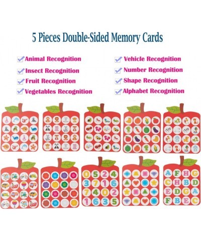 Wooden Memory Matching Game for Kids Apple Memory Match Board Game with 5 Pieces Double-Sided Cards Early Development Learnin...