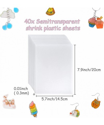 40 Pieces Heat Shrink Plastic Sheets Sanded Shrink Films Papers for Kids Creative Craft 7.9 x 5.7 inch / 20 x 14.5 cm $27.47 ...