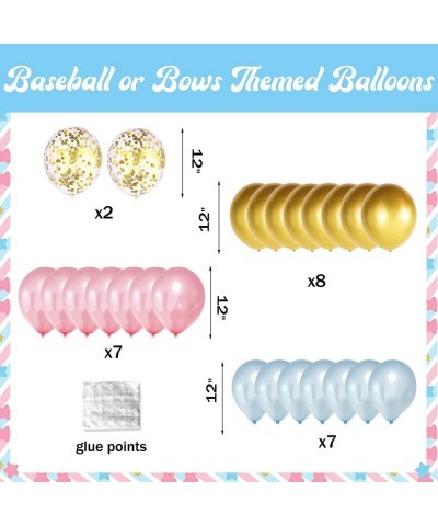 Baseball or Bows Gender Reveal Decorations Baseball or Bows Gender Reveal Banner Cake Topper for Boy or Girl Blue or Pink Bab...