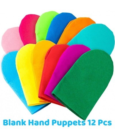 12Pcs Hand Puppet Making Kit for Kids Art Craft Felt Sock Puppet Toys Creative DIY Make Your Own Puppets Pompoms Storytelling...