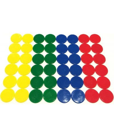 Plastic Counters (48): Blue Red Yellow and Green Color Gaming Tokens (Hard Colored Plastic Coins Markers and Discs for Bingo ...