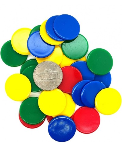 Plastic Counters (48): Blue Red Yellow and Green Color Gaming Tokens (Hard Colored Plastic Coins Markers and Discs for Bingo ...