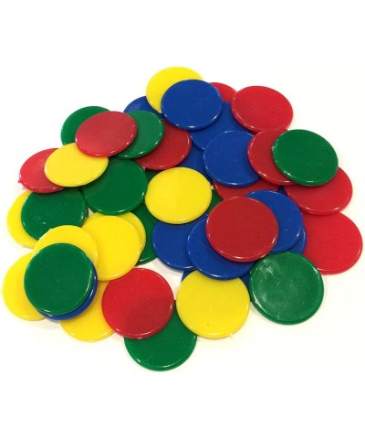 Plastic Counters (48): Blue Red Yellow and Green Color Gaming Tokens (Hard Colored Plastic Coins Markers and Discs for Bingo ...