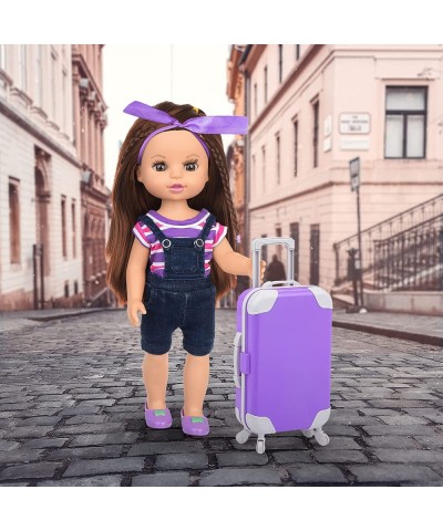 14.5 Inch Baby Doll and Doll Suitcase Travel Luggage Accessories Play Set- Include 1 Baby Girl Doll 2 Clothes 1 Suitcase Toy ...