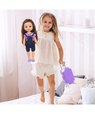 14.5 Inch Baby Doll and Doll Suitcase Travel Luggage Accessories Play Set- Include 1 Baby Girl Doll 2 Clothes 1 Suitcase Toy ...