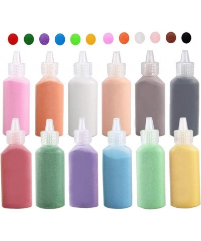 12 PCS Art Sand 1.25oz Bottles DIY Arts and Crafts Kit Scenic Sand for Kids' Arts & Crafts Terrarium Sand Play DIY Drawing Sa...