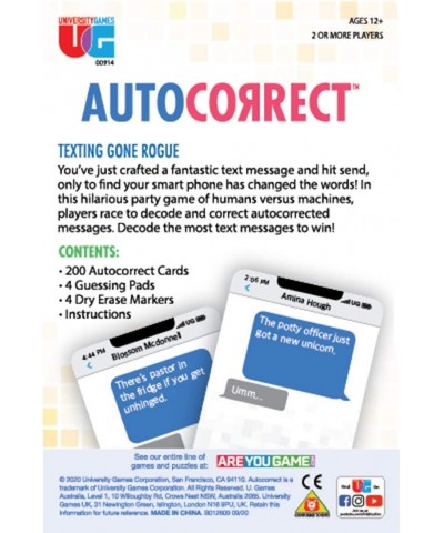 Autocorrect The Game of Texting Gone Rogue a Party Game for 2 or More Players Ages 12 and Up from Perfect for Party Game Nigh...