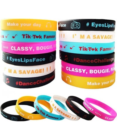 36 Pack Music Themed Silicone Bracelet Dance Challenge Party Wristbands Music Party Supplies Stuff for Girls and Boys Music F...