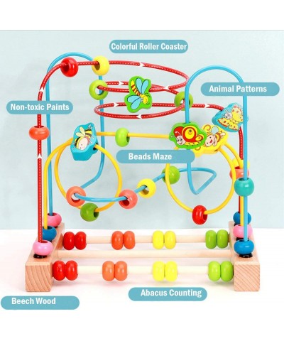 Bead Maze Toy for 1 2 3 Year Old Kids Wooden Colorful Roller Coaster Circle Toys Early Educational Toys for Toddlers First Bi...