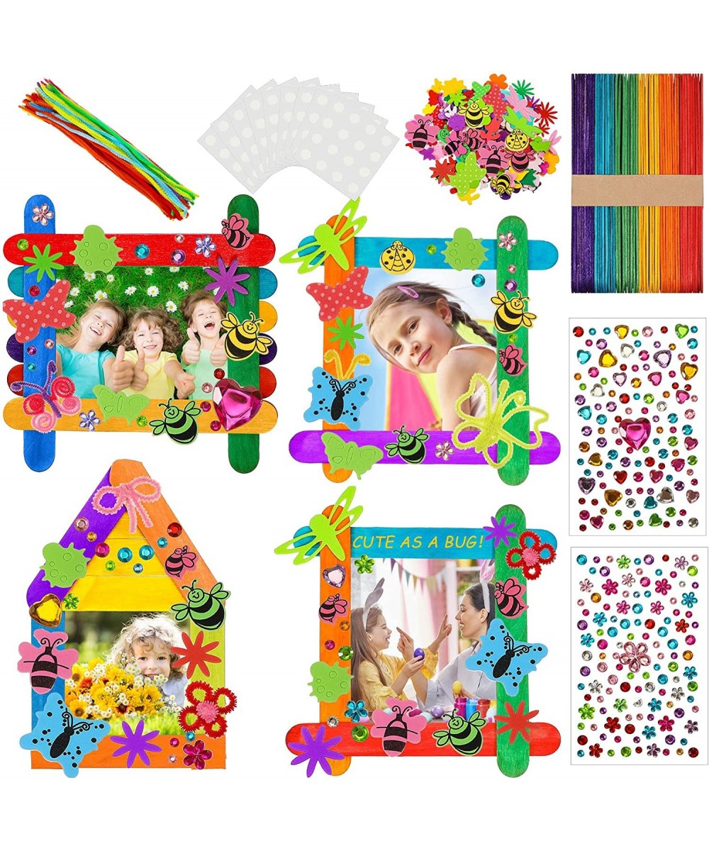 Spring Picture Frame Craft Kits for Kids Art DIY Photo Kit Include 100 Chenille Stems 2 Sheet Gems Stickers 50 Colored Craft ...