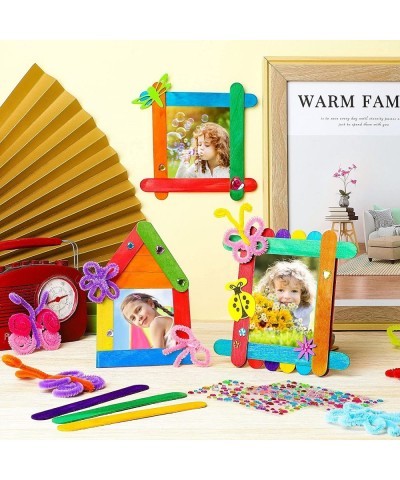 Spring Picture Frame Craft Kits for Kids Art DIY Photo Kit Include 100 Chenille Stems 2 Sheet Gems Stickers 50 Colored Craft ...