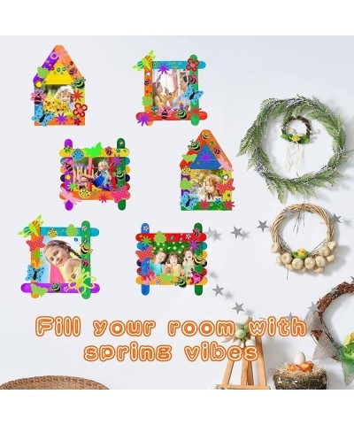 Spring Picture Frame Craft Kits for Kids Art DIY Photo Kit Include 100 Chenille Stems 2 Sheet Gems Stickers 50 Colored Craft ...