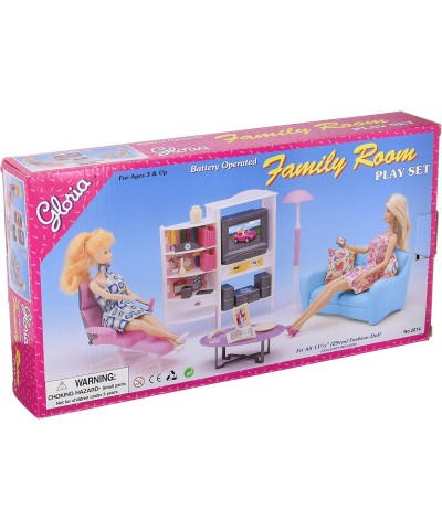 Doll House Furniture Family Room TV Couch Ottoman $37.35 Doll Accessories