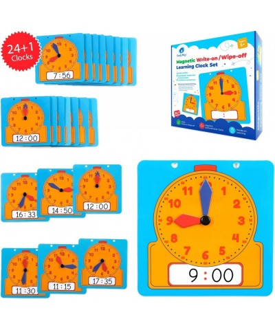 24+1 Learning Clock for Kids - Classroom Clock Set Magnetic Demonstration Clock Teaching Clock Learning Clocks for Kids to Te...