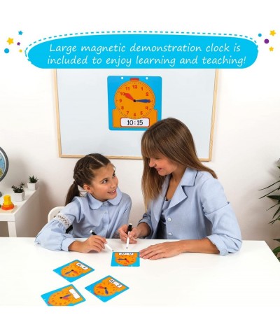 24+1 Learning Clock for Kids - Classroom Clock Set Magnetic Demonstration Clock Teaching Clock Learning Clocks for Kids to Te...